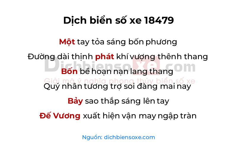 Dịch thơ biển số 18479