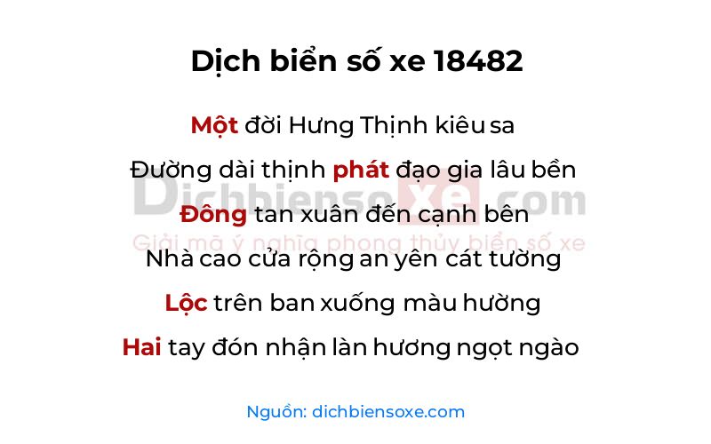 Dịch thơ biển số 18482