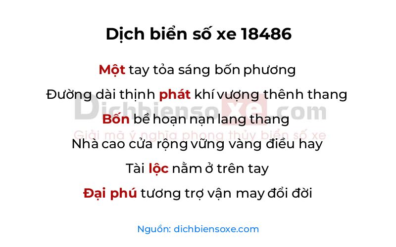Dịch thơ biển số 18486