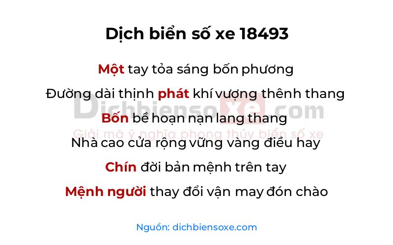 Dịch thơ biển số 18493