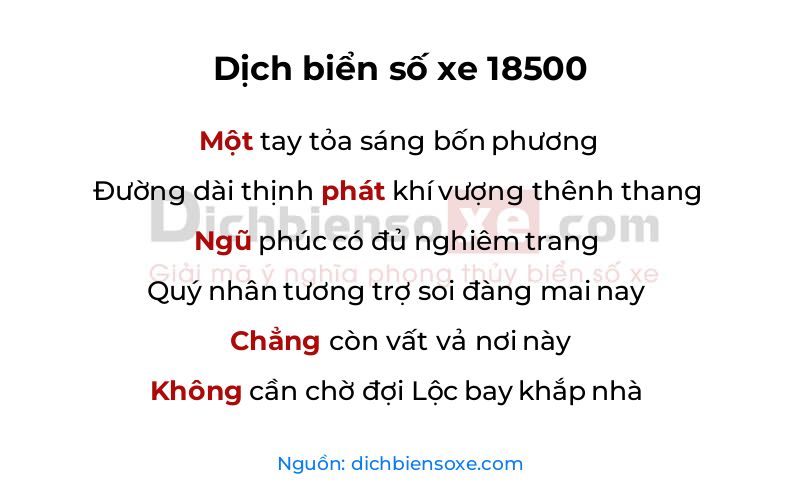 Dịch thơ biển số 18500