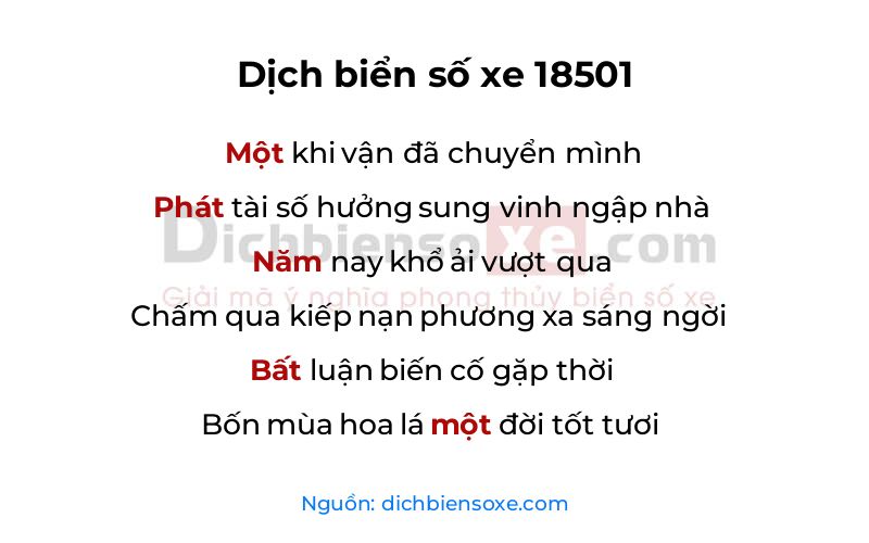 Dịch thơ biển số 18501
