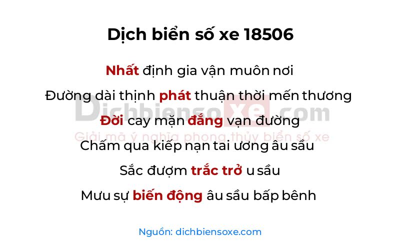 Dịch thơ biển số 18506