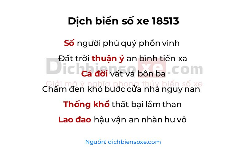 Dịch thơ biển số 18513