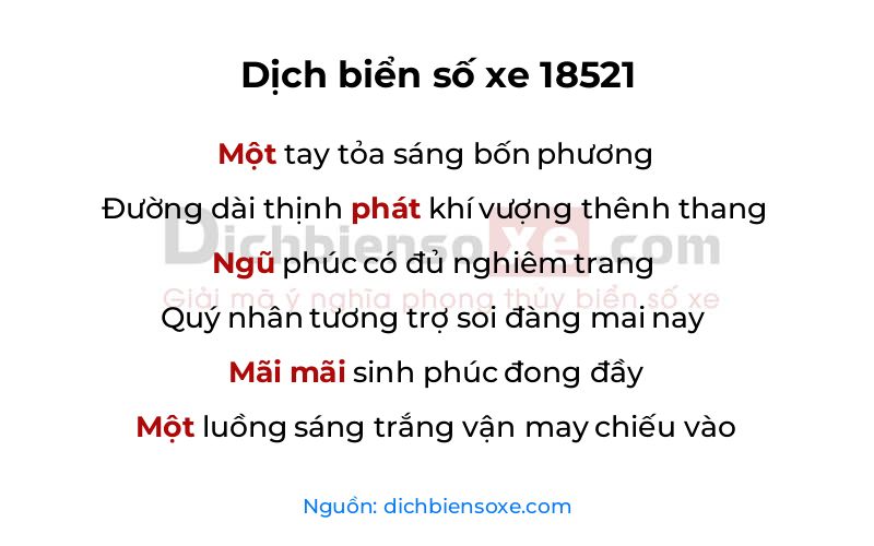 Dịch thơ biển số 18521