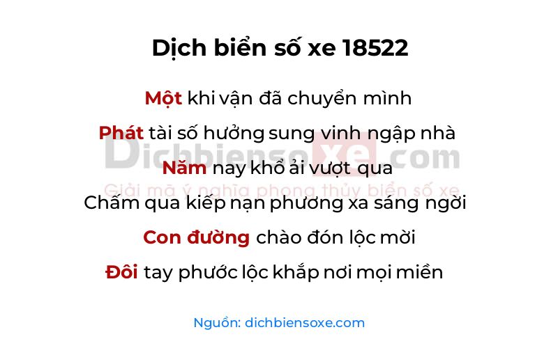 Dịch thơ biển số 18522