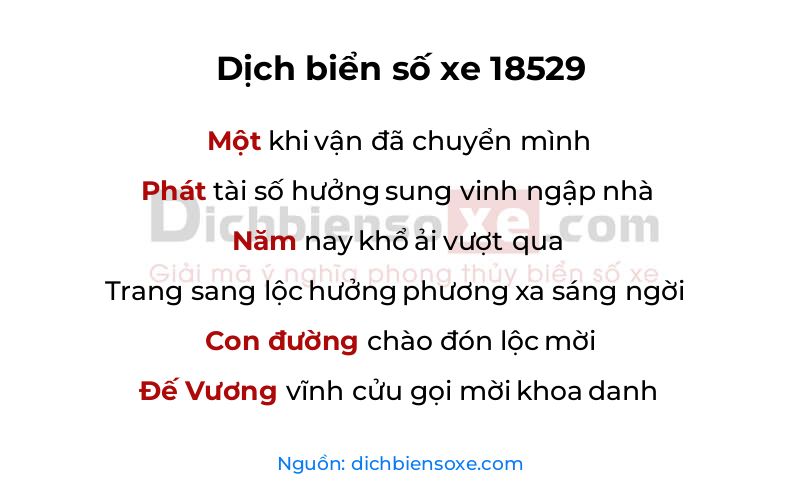 Dịch thơ biển số 18529