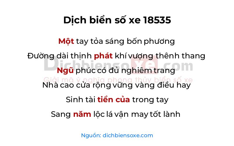 Dịch thơ biển số 18535