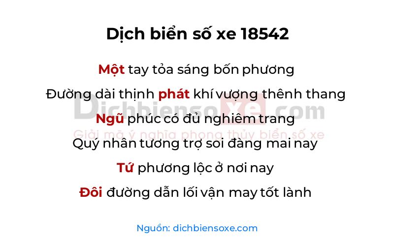 Dịch thơ biển số 18542