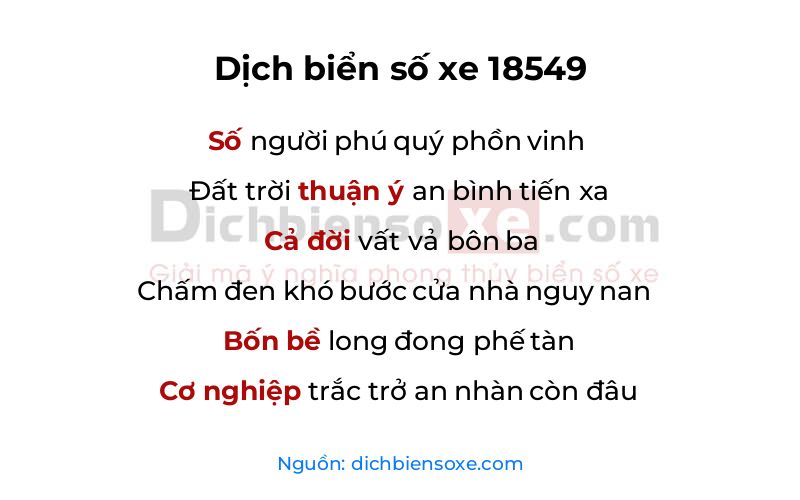 Dịch thơ biển số 18549