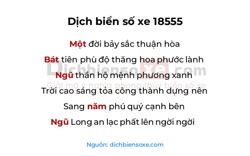 Dịch thơ biển số 18555
