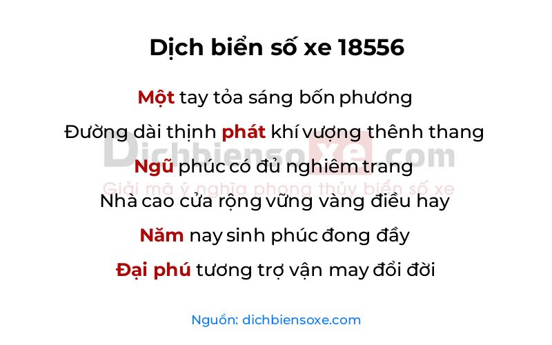 Dịch thơ biển số 18556