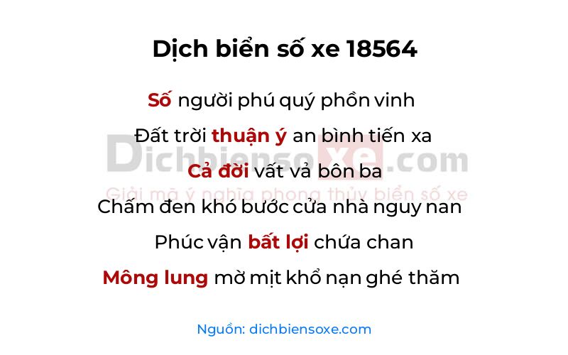 Dịch thơ biển số 18564