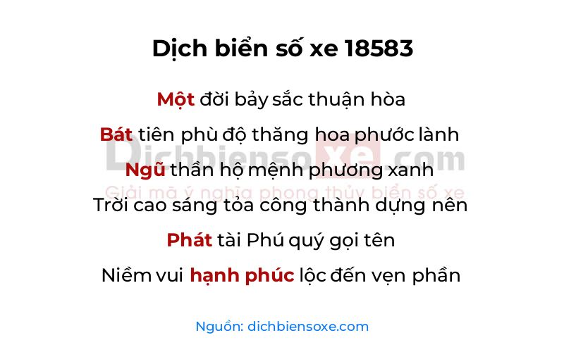 Dịch thơ biển số 18583