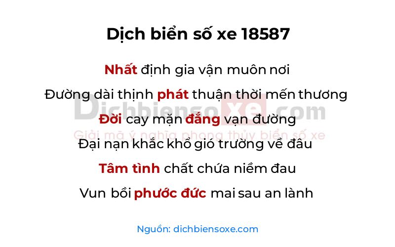 Dịch thơ biển số 18587