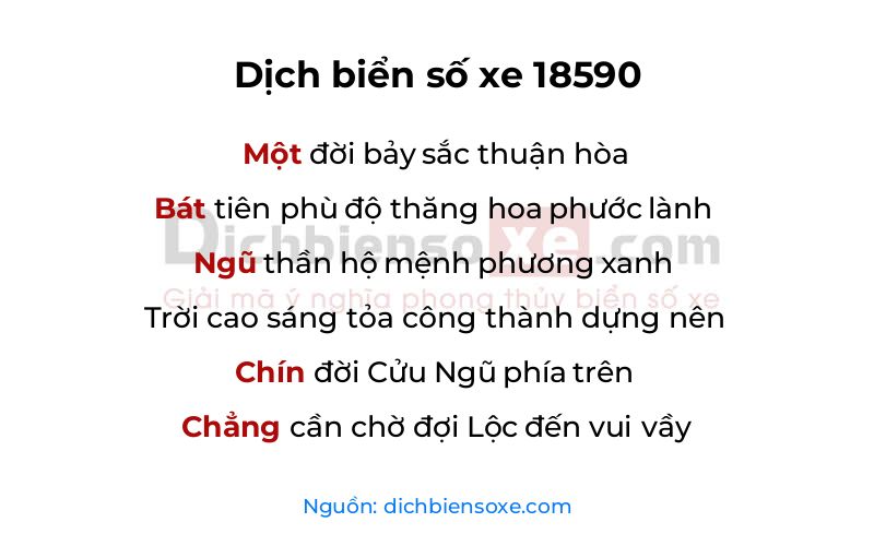 Dịch thơ biển số 18590