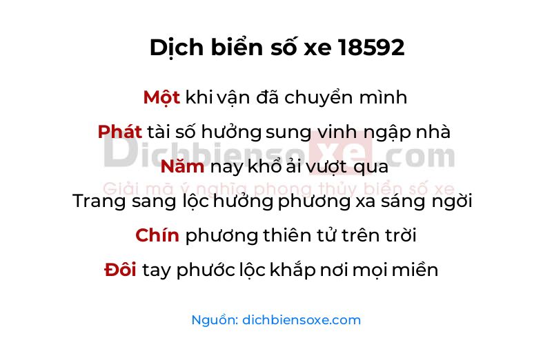 Dịch thơ biển số 18592