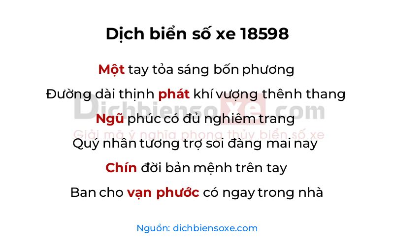 Dịch thơ biển số 18598