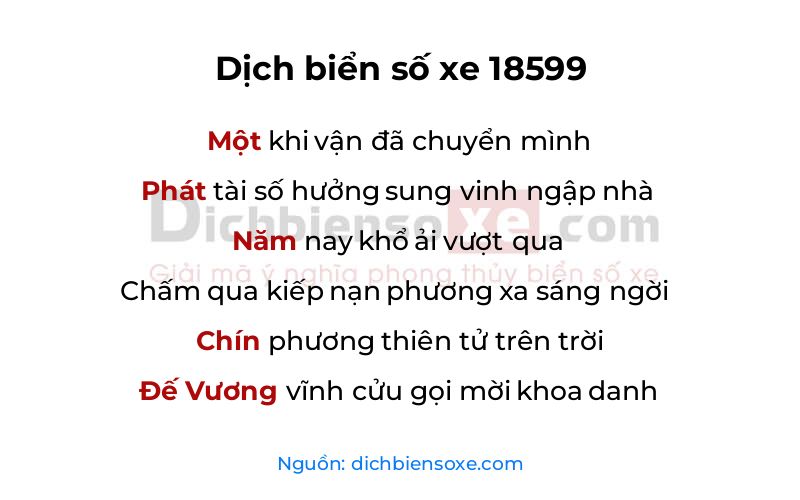 Dịch thơ biển số 18599