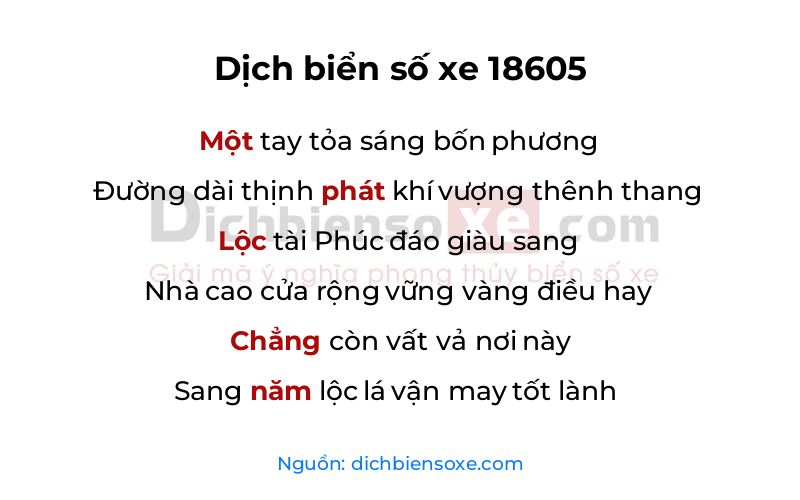 Dịch thơ biển số 18605