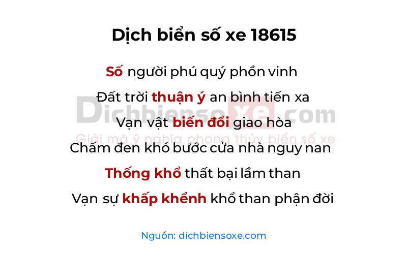 Dịch thơ biển số 18615