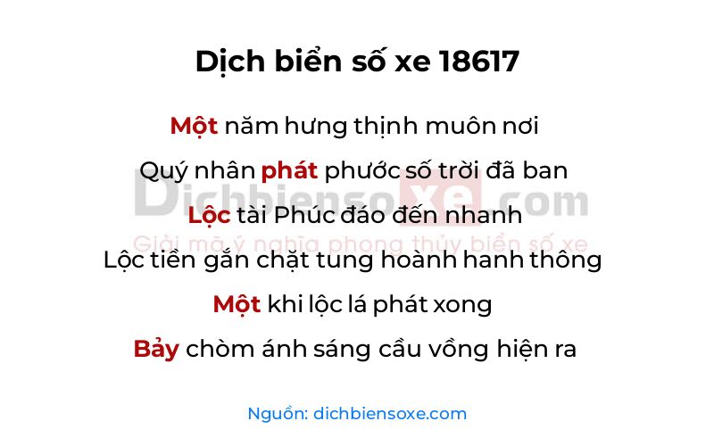Dịch thơ biển số 18617