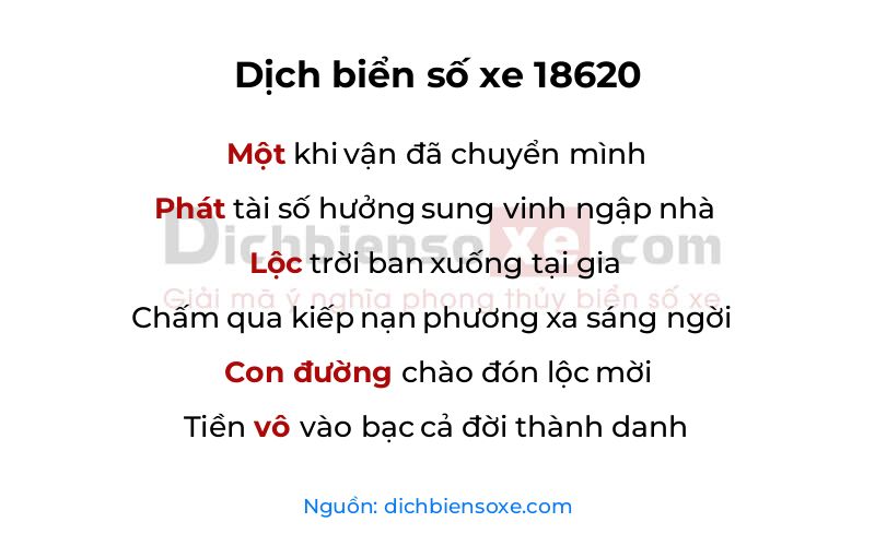 Dịch thơ biển số 18620