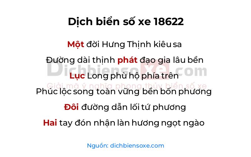 Dịch thơ biển số 18622