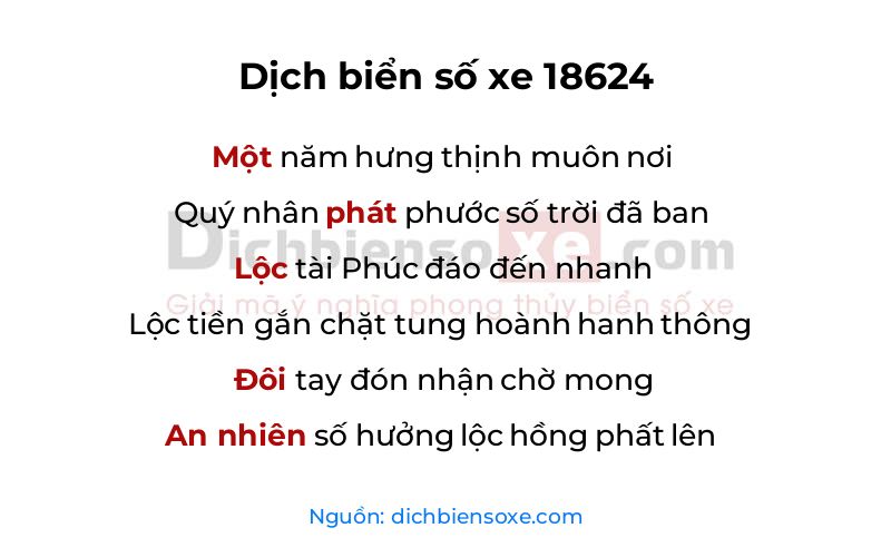 Dịch thơ biển số 18624