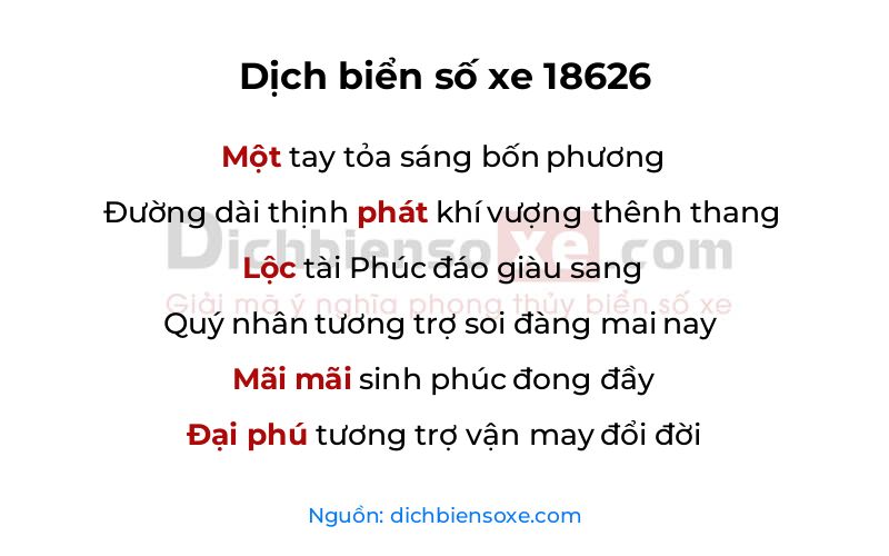 Dịch thơ biển số 18626
