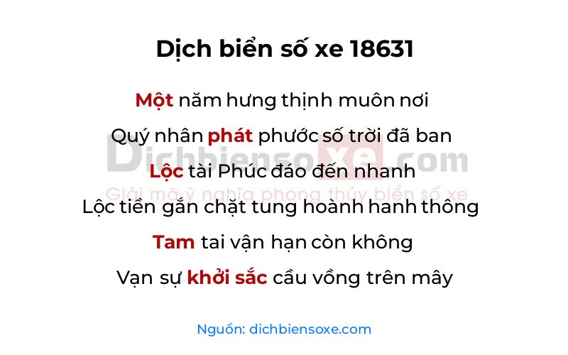 Dịch thơ biển số 18631