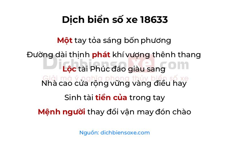 Dịch thơ biển số 18633