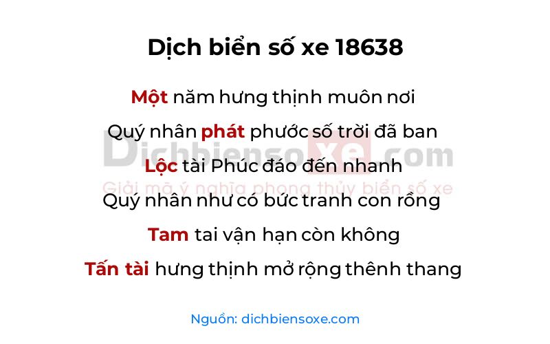 Dịch thơ biển số 18638