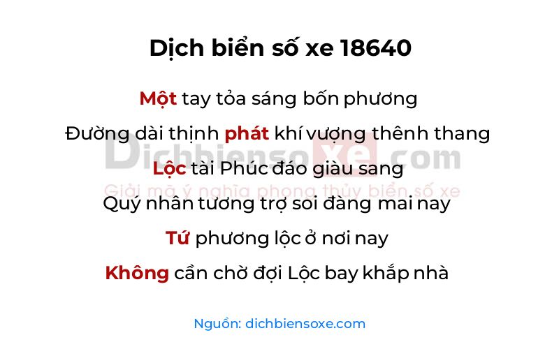 Dịch thơ biển số 18640