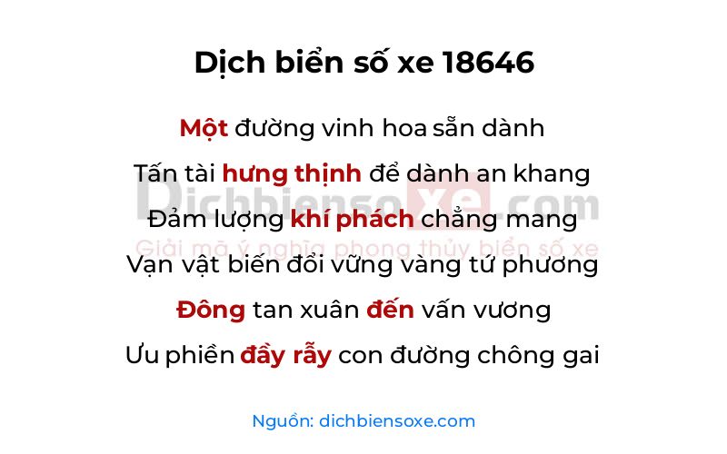 Dịch thơ biển số 18646