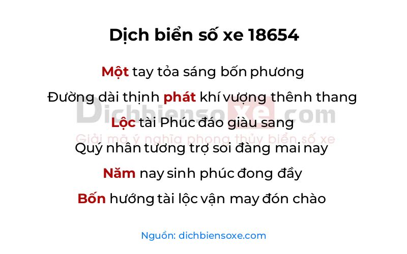Dịch thơ biển số 18654