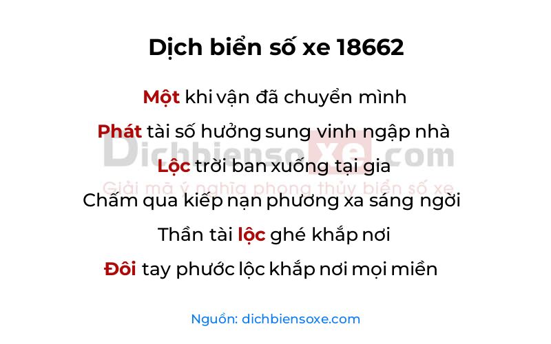 Dịch thơ biển số 18662