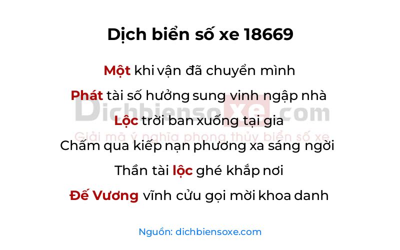 Dịch thơ biển số 18669