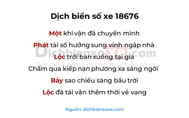 Dịch thơ biển số 18676