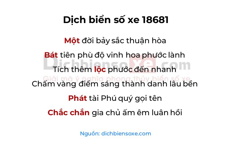 Dịch thơ biển số 18681