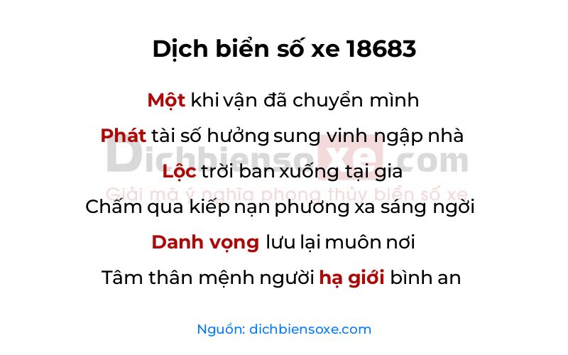 Dịch thơ biển số 18683