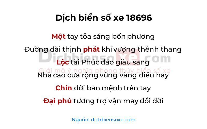 Dịch thơ biển số 18696