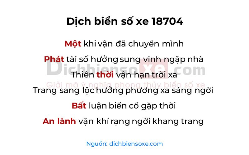 Dịch thơ biển số 18704