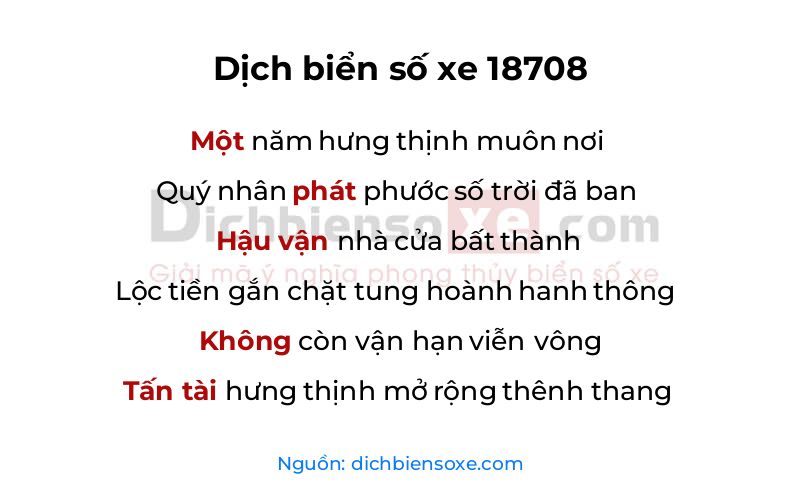 Dịch thơ biển số 18708