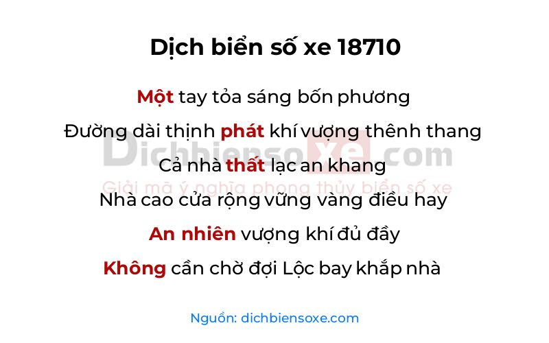 Dịch thơ biển số 18710