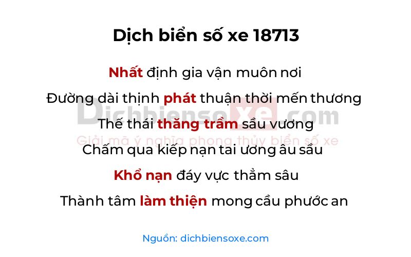 Dịch thơ biển số 18713