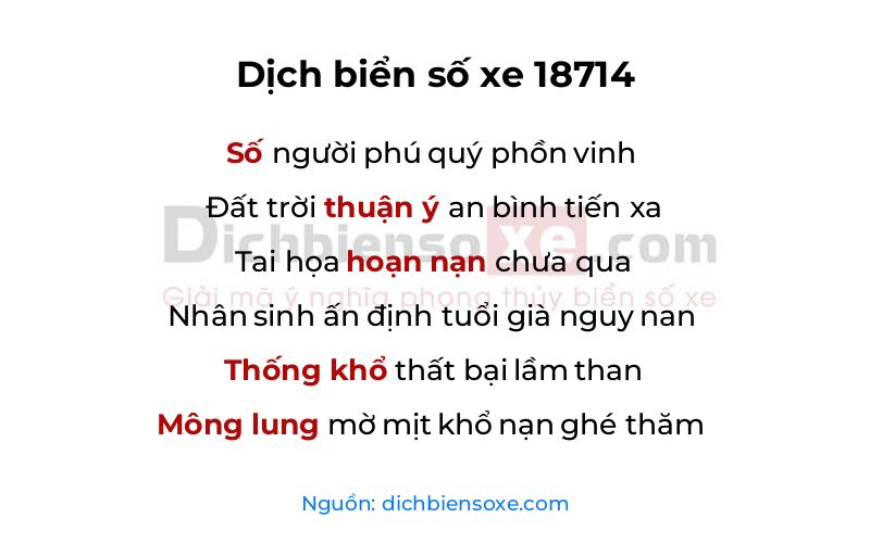 Dịch thơ biển số 18714