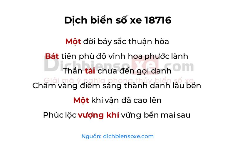 Dịch thơ biển số 18716