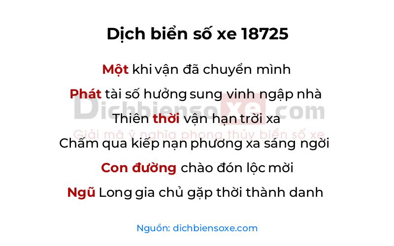 Dịch thơ biển số 18725