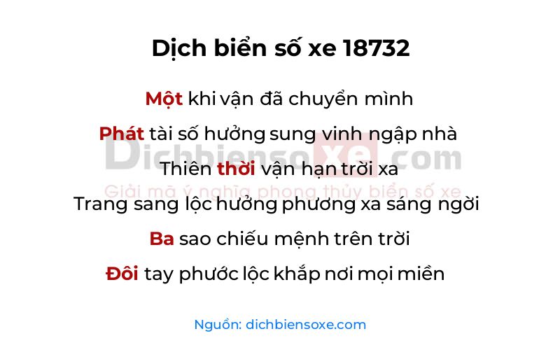 Dịch thơ biển số 18732